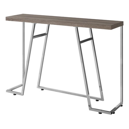 Monarch Specialties Accent Table, 47.25 W, 32 H, Particle Board, Metal, Dark Taupe I 3169